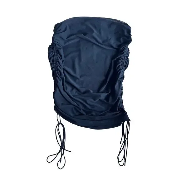 NWT - Meshki Lindsay Black Ruched Side Mesh Skirt Size M - Picture 4 of 7